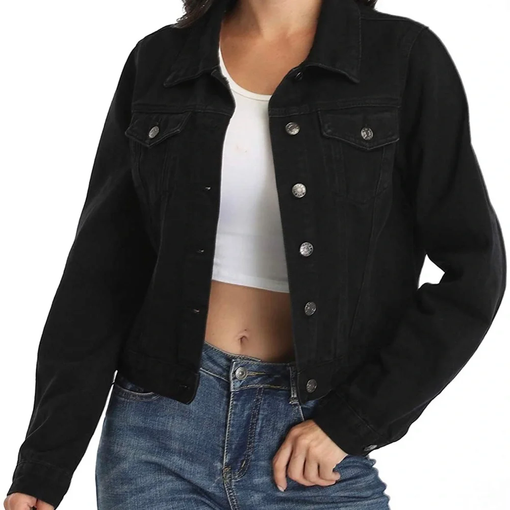 {MILA & TIFF} ~ DENIM COLLECTION- FULLY LINED ~ QUILT LOOK DENIM CROP JACKET - Picture 2 of 11